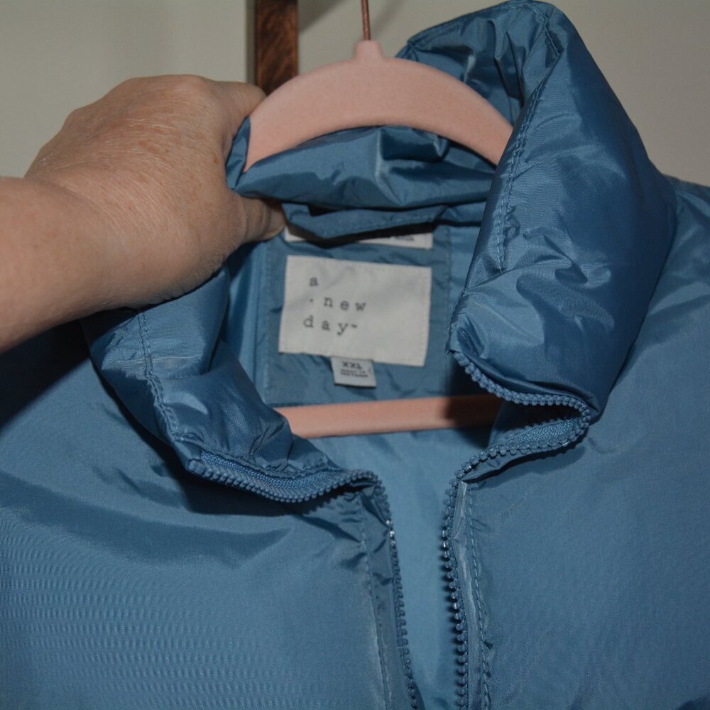 A New Day Women's Matte Puffer Jacket Coat in Light Blue XXL - New! - Picture 6 of 10